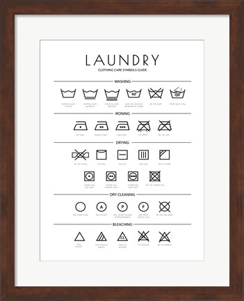 Framed Laundry Icons Print