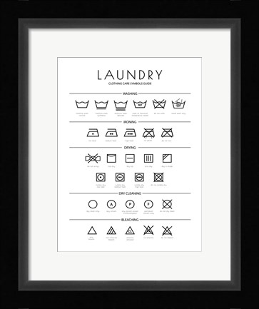 Framed Laundry Icons Print
