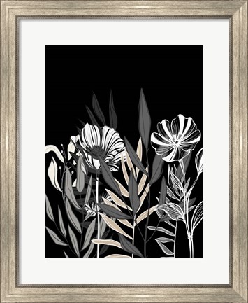 Framed Floral Leaves 1 Print