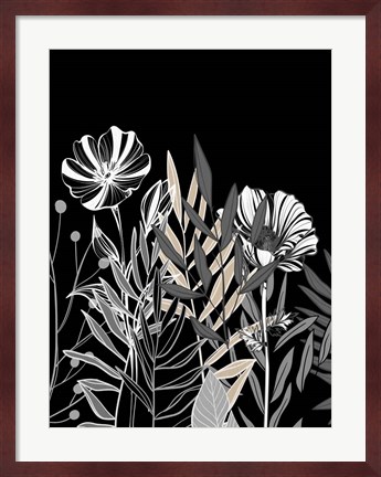 Framed Floral Leaves 2 Print