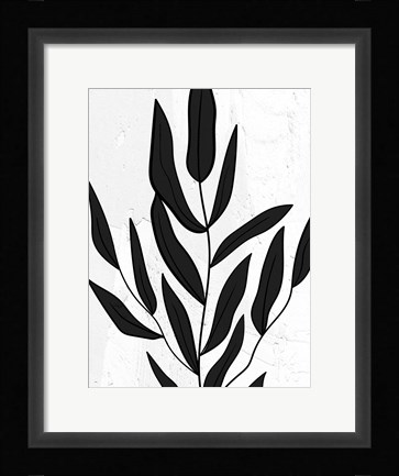 Framed Plaster Leaves 2 Print