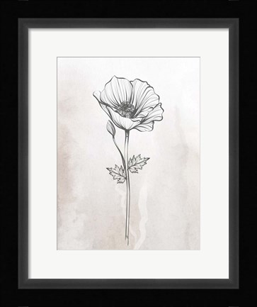 Framed Stone Floral 1 Print