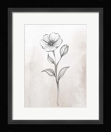 Framed Stone Floral 2 Print