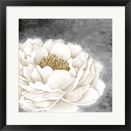 Framed White Peony Print