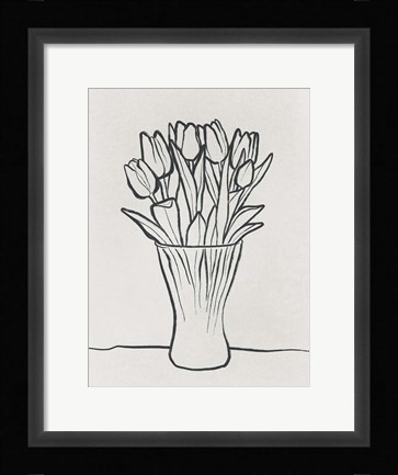 Framed Illustrated Vase Print