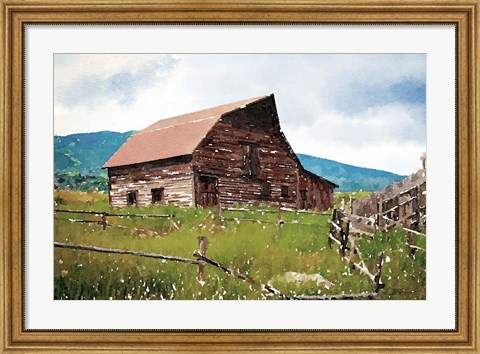 Framed Brown Barn Print