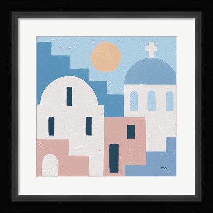Framed Santorini Summer I Sq Print