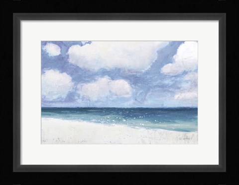 Framed Seascape IV Blue Crop Print