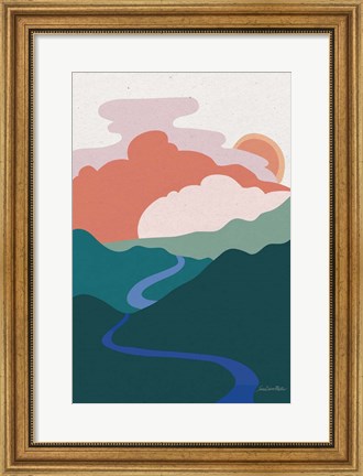 Framed Hills and Valleys I Light v2 Print
