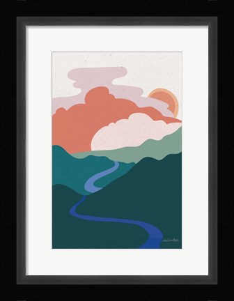 Framed Hills and Valleys I Light v2 Print