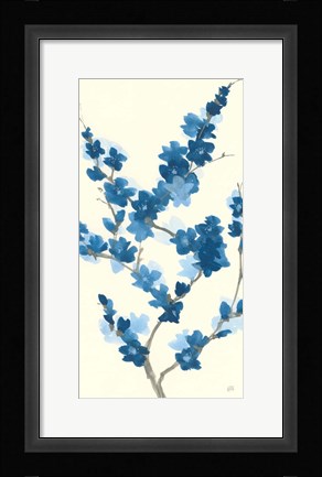 Framed Blue Branch II v2 Crop Print