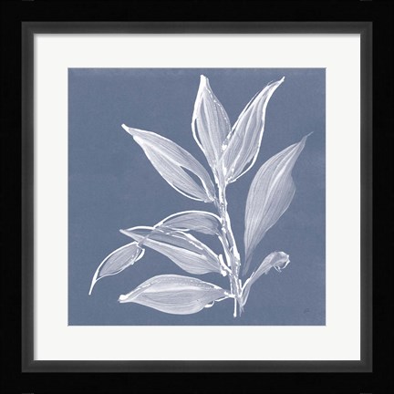 Framed Leaf Study I Blue Print