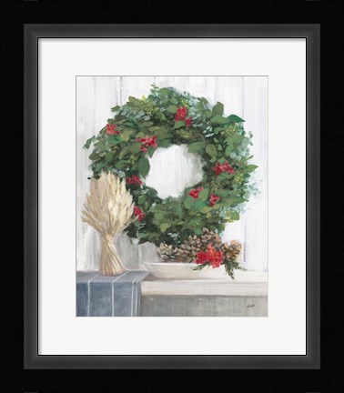 Framed Natural Christmas II Blue Print