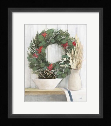 Framed Natural Christmas I Blue Print