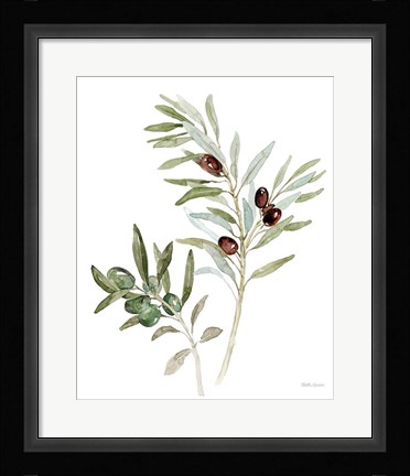 Framed Mediterranean Motif IX on White Print