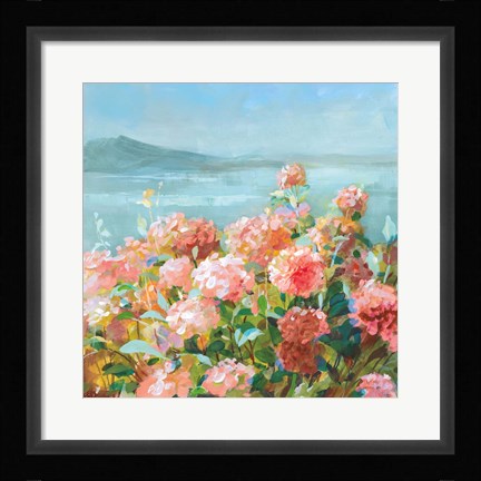 Framed Coastal Dahlias II Print