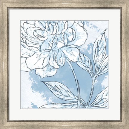 Framed Blue Floral 2 Print