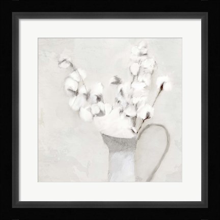Framed Vase Of Cotton Print