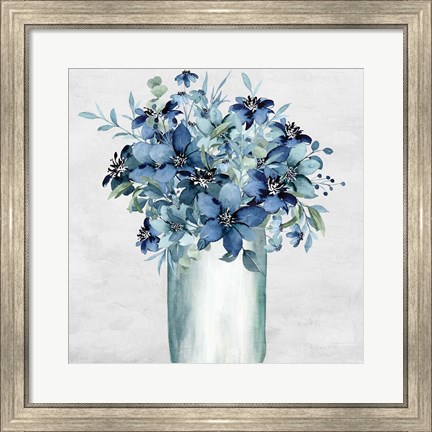 Framed Vase Of Blue Print