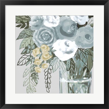Framed Soft Neutral Florals 2 Print