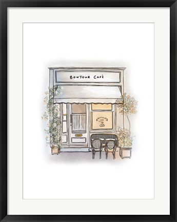 Framed Bonjour Cafe Print