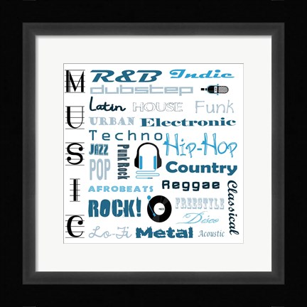 Framed Music 1 Print