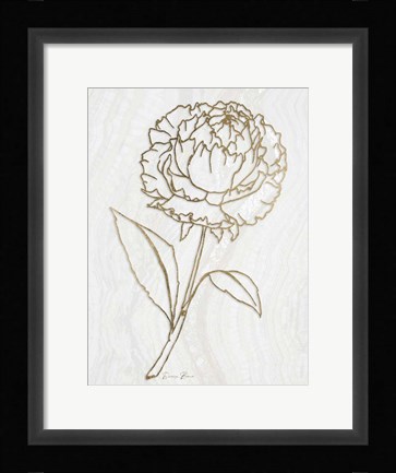 Framed Golden Peony 1 Print