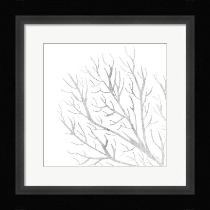 Framed White Seaweed 1 Print