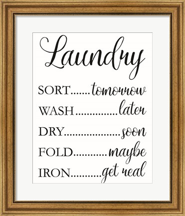 Framed Laundry Words 1 Print