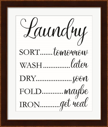 Framed Laundry Words 1 Print