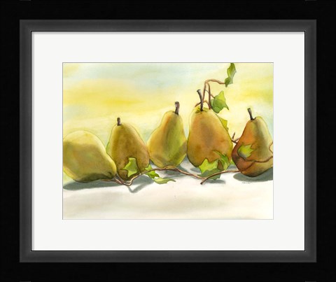 Framed Pears In A Row 1 Print