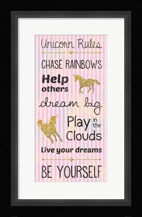 Framed Unicorn Rules Print
