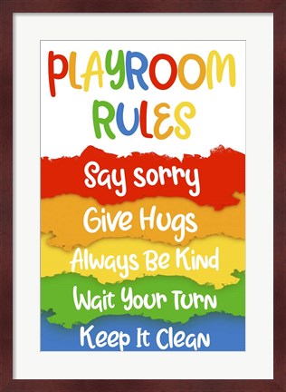 Framed Playroom Rules Print