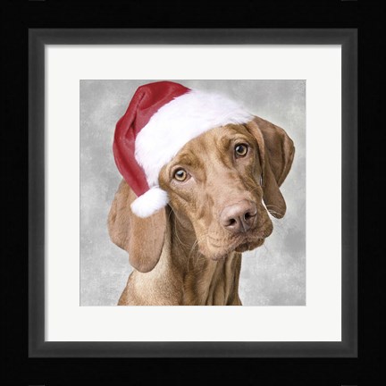 Framed Christmas Pup 1 Print