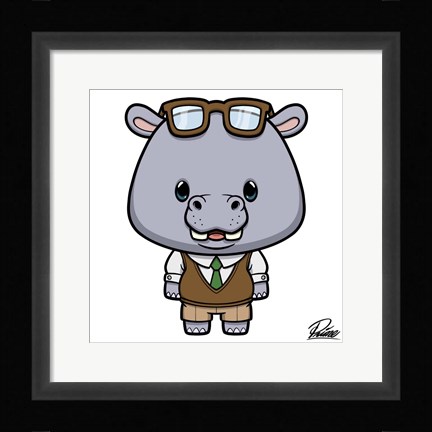 Framed Hudson Hippo Print