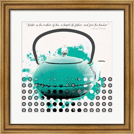 Framed Teal Tea 2 Print