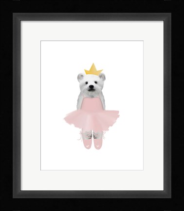 Framed Full Ballet Baby Polar Bear Print