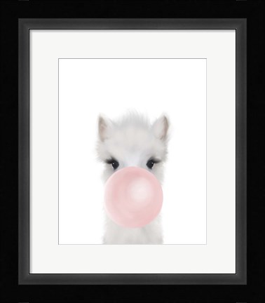 Framed Alpaca Bubble Gum Print