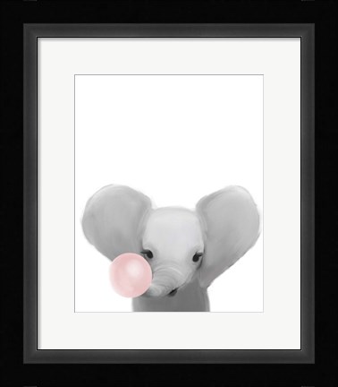 Framed Elephant Bubble Gum. Print
