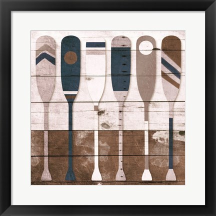 Framed Neutral Oars Print