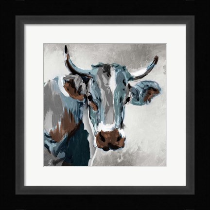 Framed Looking Cow Print