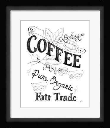 Framed Authentic Coffee VI BW Print