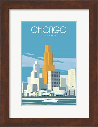 Framed Chicago from Lake Michigan Print