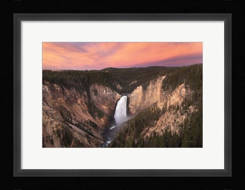 Framed Lower Falls of the Yellowstone River I Print