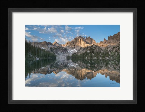 Framed Baron Lake Monte Verita Peak Sawtooth Mountains II Print