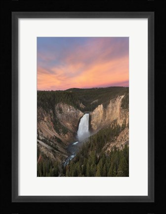 Framed Lower Falls of the Yellowstone River II Print