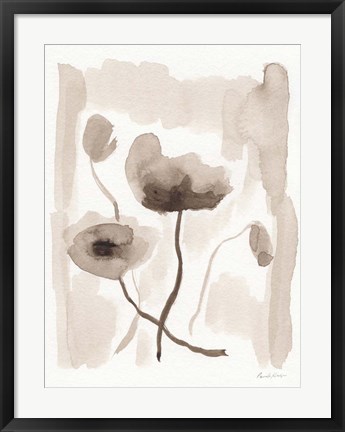 Framed Sepia Florals II Print