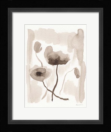 Framed Sepia Florals II Print