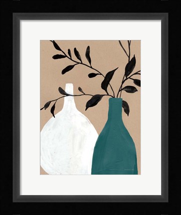 Framed Slender Stems II Blue Print