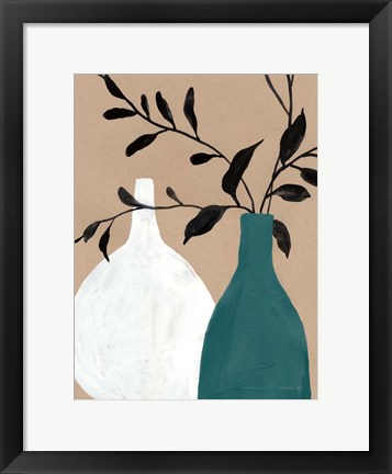 Framed Slender Stems II Blue Print